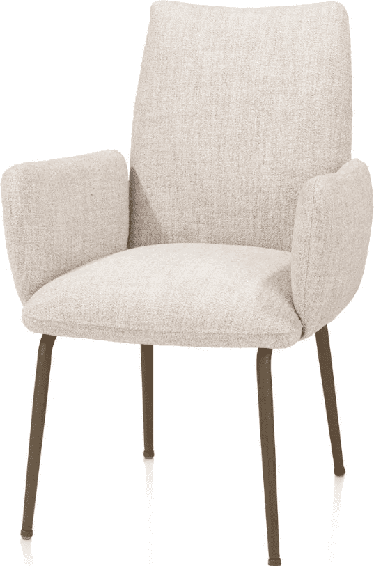 Bovina armstoel - nosag - steelbrown - crème
