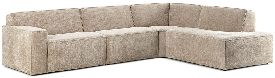Feelings Wonen meubelen Lucera 3-zitsbank + hoek + eiland Naturel|Taupe|Bruin|Beige Hoekbank