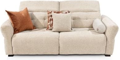 Henders & Hazel Bologna 2.5-zitsbank - verstelbare rug - electrisch verstelbare voetsteun Beige|Wit Bank
