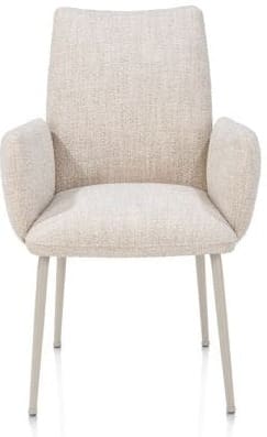 Henders & Hazel Bovina armstoel - stof luton + nosag - frame crème Beige|Wit Armstoel