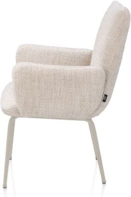 Henders & Hazel Bovina armstoel - stof luton + nosag - frame crème Beige|Wit Armstoel