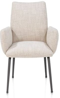 Henders & Hazel Bovina armstoel - stof luton + nosag - frame grafiet Beige|Wit Armstoel
