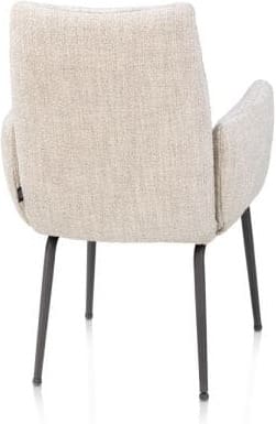 Henders & Hazel Bovina armstoel - stof luton + nosag - frame grafiet Beige|Wit Armstoel