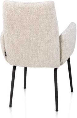 Henders & Hazel Bovina armstoel - stof luton + nosag - frame rough off black Beige|Wit Armstoel