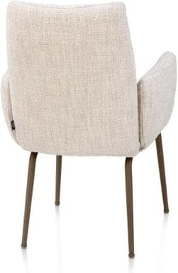 Henders & Hazel Bovina armstoel - stof luton + nosag - frame steelbrown Beige|Wit Armstoel