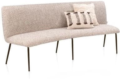Henders & Hazel Bovina eetkamerbankje 210 cm - stof luton - frame steelbrown - koper Koper Eetkamerstoel