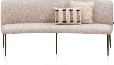 Henders & Hazel Bovina eetkamerbankje 210 cm - stof luton - frame steelbrown - koper Koper Eetkamerstoel