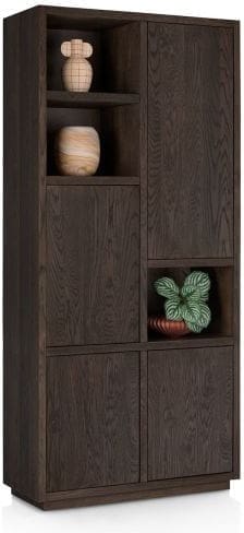 Henders & Hazel Gijon bergkast 100 cm - 4-deuren + 3-niches Bruin Kast