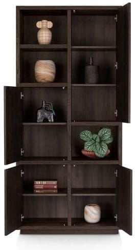 Henders & Hazel Gijon bergkast 100 cm - 4-deuren + 3-niches Bruin Kast
