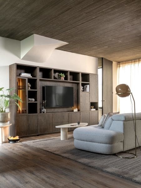 Henders & Hazel Gijon bergkast 100 cm - 4-deuren + 3-niches Bruin Kast