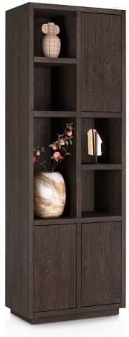 Henders & Hazel Gijon bergkast smal 75 cm - 3-deuren + 5-niches Bruin Kast
