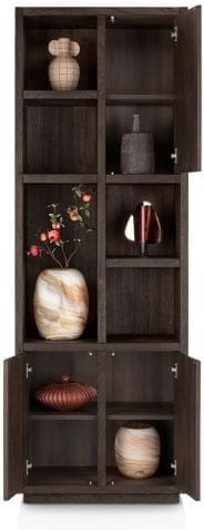 Henders & Hazel Gijon bergkast smal 75 cm - 3-deuren + 5-niches Bruin Kast
