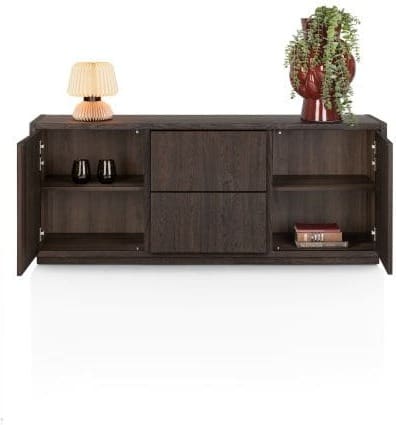 Henders & Hazel Gijon dressoir 200 cm - 2-deuren + 2-laden met plint Bruin Dressoir