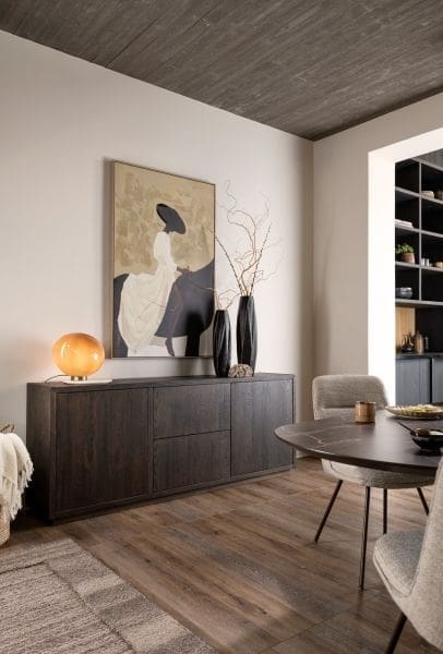 Henders & Hazel Gijon dressoir 200 cm - 2-deuren + 2-laden met plint Bruin Dressoir