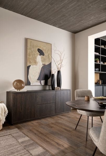 Henders & Hazel Gijon dressoir 200 cm - 2-deuren + 2-laden met plint Bruin Dressoir