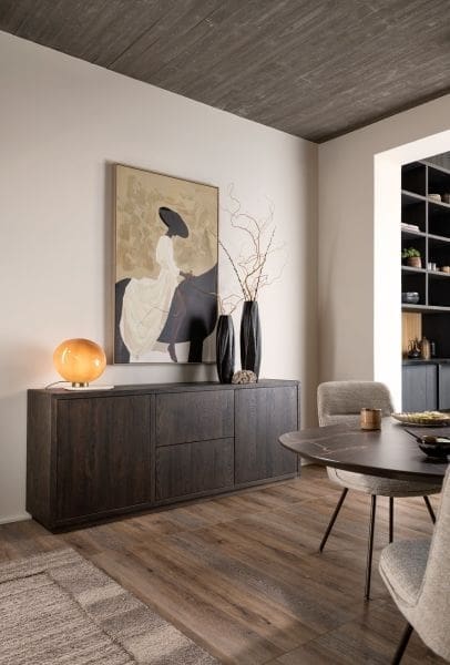 Henders & Hazel Gijon dressoir 200 cm - 2-deuren + 2-laden met plint Bruin Dressoir