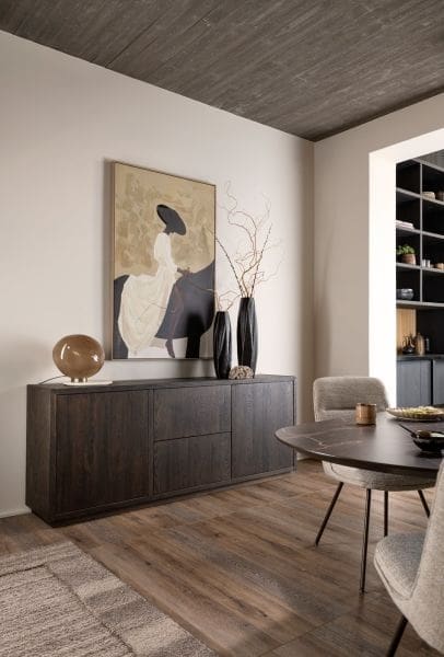 Henders & Hazel Gijon dressoir 200 cm - 2-deuren + 2-laden met plint Bruin Dressoir