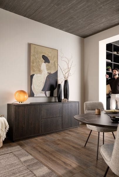Henders & Hazel Gijon dressoir 200 cm - 2-deuren + 2-laden met plint Bruin Dressoir