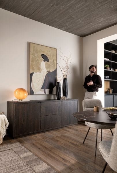 Henders & Hazel Gijon dressoir 200 cm - 2-deuren + 2-laden met plint Bruin Dressoir