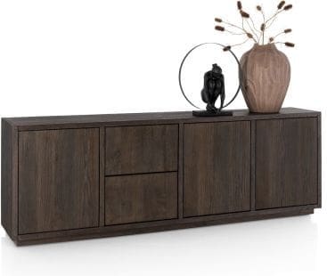 Henders & Hazel Gijon dressoir 240 cm - 3-deuren + 2-laden met plint Bruin Dressoir