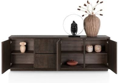 Henders & Hazel Gijon dressoir 240 cm - 3-deuren + 2-laden met plint Bruin Dressoir
