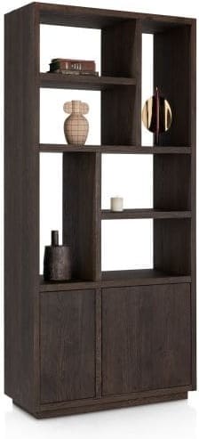 Henders & Hazel Gijon roomdivider 100 cm - 4-deuren + 6-niches Bruin Kast