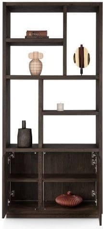 Henders & Hazel Gijon roomdivider 100 cm - 4-deuren + 6-niches Bruin Kast