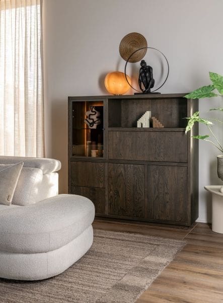Henders & Hazel Gijon tv-dressoir 150 cm - 2-deuren + 2-laden met plint Bruin Dressoir