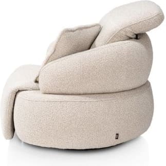 Henders & Hazel Hollywood homecinema draaifauteuil stof cloudy,met relaxsysteem verstelbare rug - beige Beige Fauteuil