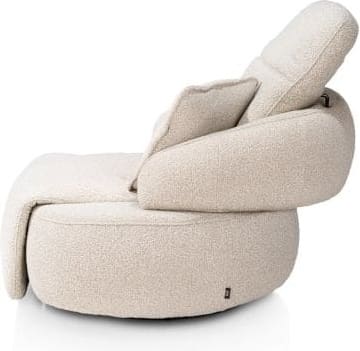 Henders & Hazel Hollywood homecinema draaifauteuil stof cloudy,met relaxsysteem verstelbare rug - beige Beige Fauteuil