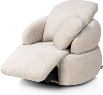 Henders & Hazel Hollywood homecinema draaifauteuil stof cloudy,met relaxsysteem verstelbare rug incl. accu - beige Beige Fauteuil