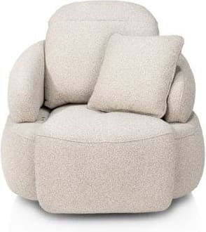 Henders & Hazel Hollywood homecinema draaifauteuil stof cloudy,met relaxsysteem verstelbare rug incl. accu - beige Beige Fauteuil