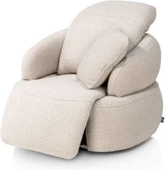 Henders & Hazel Hollywood homecinema draaifauteuil stof cloudy,met relaxsysteem verstelbare rug incl. accu - beige Beige Fauteuil