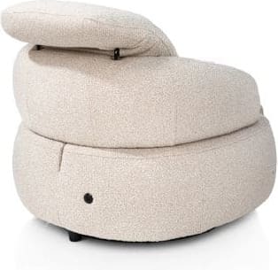 Henders & Hazel Hollywood homecinema draaifauteuil stof cloudy,met relaxsysteem verstelbare rug incl. accu - beige Beige Fauteuil