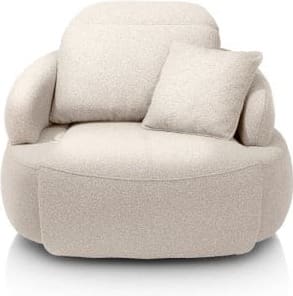 Henders & Hazel Hollywood homecinema draaifauteuil xl stof cloudy,met relaxsysteem verstelbare rug - beige Beige Fauteuil