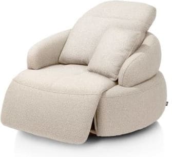 Henders & Hazel Hollywood homecinema draaifauteuil xl stof cloudy,met relaxsysteem verstelbare rug incl. acc - beige Beige Fauteuil