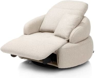Henders & Hazel Hollywood homecinema draaifauteuil xl stof cloudy,met relaxsysteem verstelbare rug incl. acc - beige Beige Fauteuil