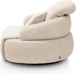 Henders & Hazel Hollywood homecinema draaifauteuil xl stof cloudy,met relaxsysteem verstelbare rug incl. acc - beige Beige Fauteuil