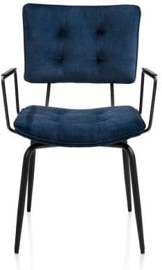 Henders & Hazel Manou armstoel - off black - stof karese - donkerblauw Armstoel