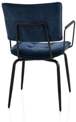 Henders & Hazel Manou armstoel - off black - stof karese - donkerblauw Armstoel