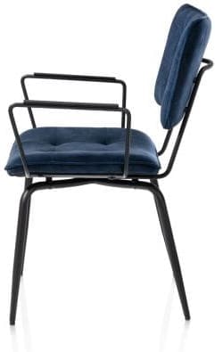 Henders & Hazel Manou armstoel - off black - stof karese - donkerblauw Armstoel