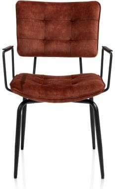 Henders & Hazel Manou armstoel - off black - stof karese - koper Armstoel