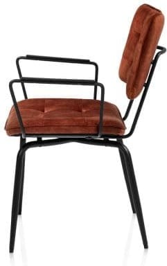 Henders & Hazel Manou armstoel - off black - stof karese - koper Armstoel