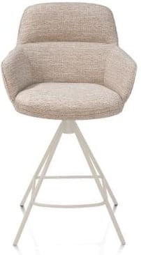 Henders & Hazel Mateo barstoel - 4-pootjes - creme - bellini - creme Beige|Wit Eetkamerstoel