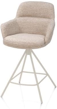 Henders & Hazel Mateo barstoel - 4-pootjes - creme - bellini - creme Beige|Wit Eetkamerstoel