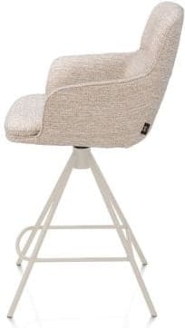 Henders & Hazel Mateo barstoel - 4-pootjes - creme - bellini - creme Beige|Wit Eetkamerstoel