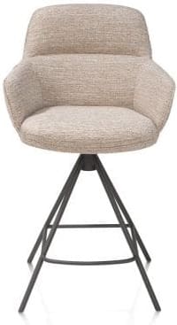 Henders & Hazel Mateo barstoel - 4-pootjes - grafiet - bellini - creme Beige|Wit Eetkamerstoel