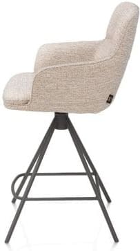 Henders & Hazel Mateo barstoel - 4-pootjes - grafiet - bellini - creme Beige|Wit Eetkamerstoel
