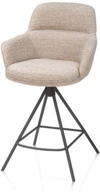 Henders & Hazel Mateo barstoel - 4-pootjes - grafiet - bellini - creme Beige|Wit Eetkamerstoel