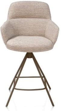 Henders & Hazel Mateo barstoel - 4-pootjes - steelbrown - bellini - creme Beige|Wit Eetkamerstoel